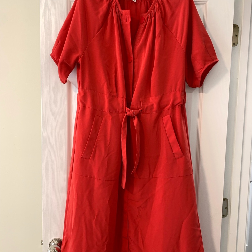 Target A New Day Red Raglan Sleeve Midi Sundress